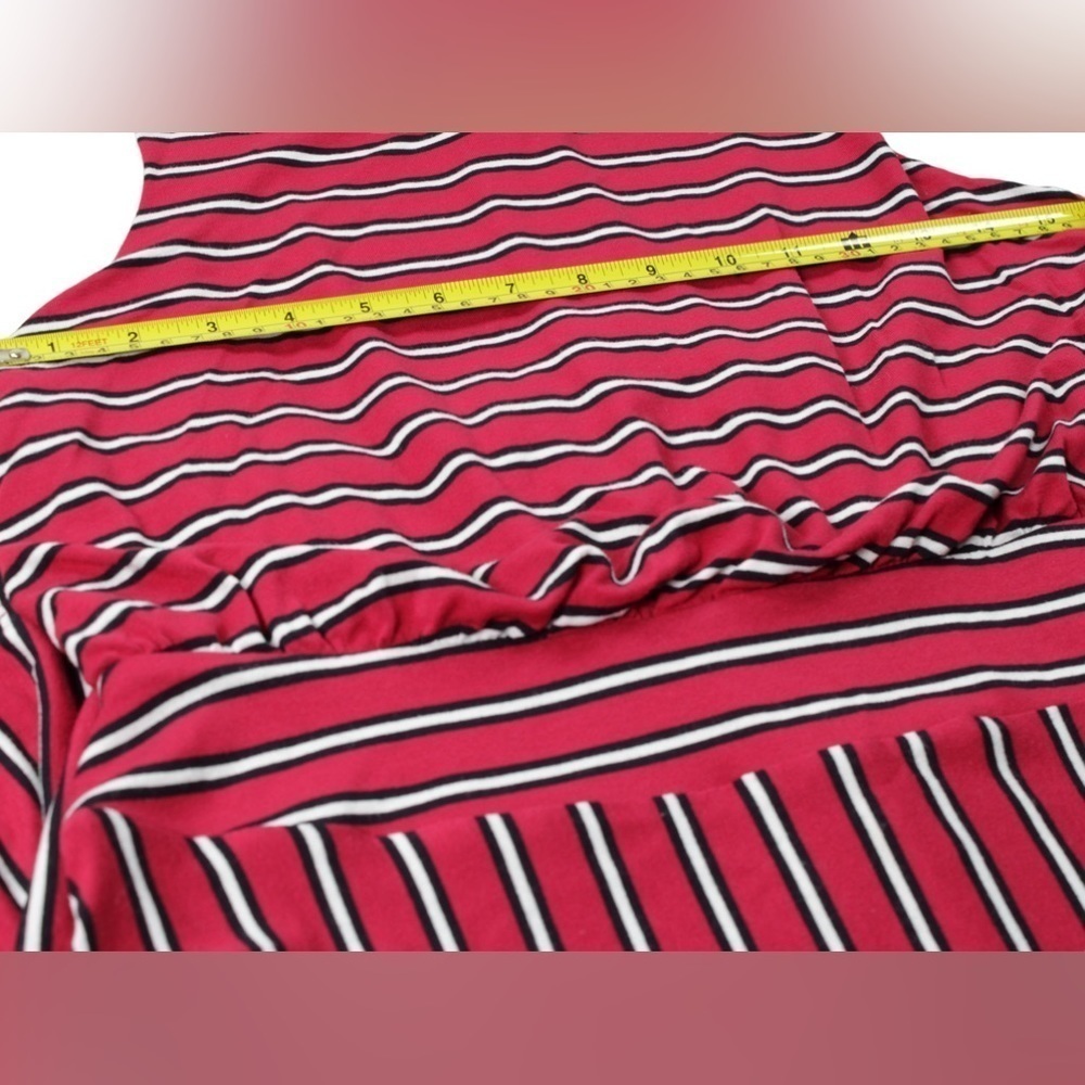 Ann Taylor Loft Women's Red, Black & Red Sleeveless Striped Dress Size MP - Picture 8 of 11